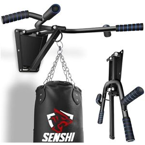 Senshi Japan Senshi Barre de traction et support de sac de frappe pliable pour traction, sacs lourds, boxe, gymnastique de gymnastique   Crochet de suspension pour extérieur, intérieur et salle de sport à domicile - Publicité