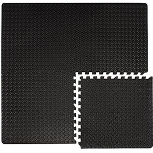 EYEPOWER Set 4 pièces Tapis Puzzle de Fitness Protection Sol de Sport en EVA épais 20mm Extensible réversible Noir - Publicité