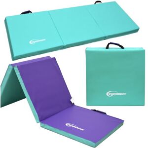 eyepower Tapis de Fitness Pliantet 180*60*5cm menthe/aubergine - Publicité