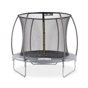 sweeek Trampoline rond Ø 250cm gris avec filet de protection interieur - Pluton Inner ? Nouveau modele - trampoline de jardin 2.50 m 250 cm  Qualite PRO.   Normes EU. - Gris