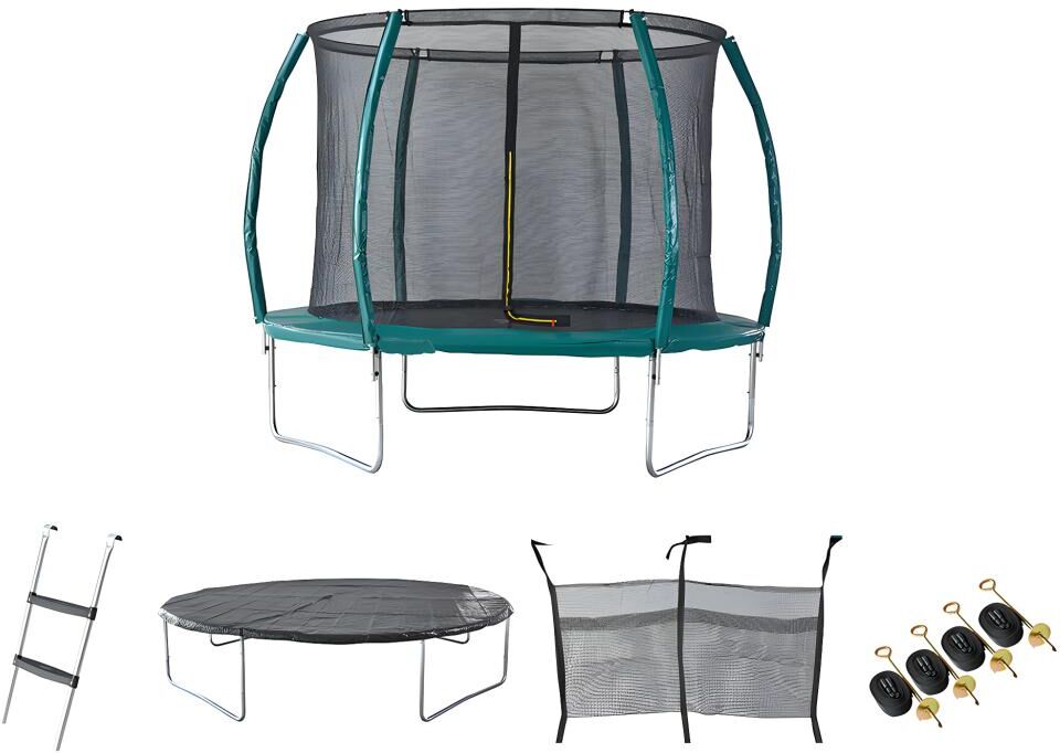 Vente-unique Trampoline avec filet de protection intérieur, échelle, bâche et kit d'ancrage - D.305 cm - WALLABY