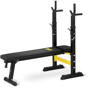 Gymrex Panca piana per bilanciere con supporto e dip bar GR-WB5