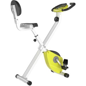 Homcom Cyclette Pieghevole da Fitness in Acciaio con Altezza Regolabile, Resistenza Magnetica a 8 Livelli, Schermo LCD, Gialla, 43x97x109cm