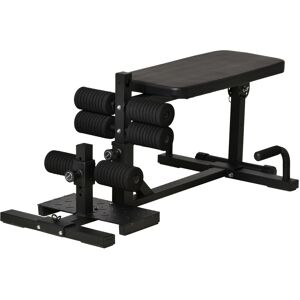 Homcom Squat Machine 3 in 1 con Altezza Regolabile, Panca Fitness Multifunzione con Inclinazione Regolabile per Casa e Palestra, Nero