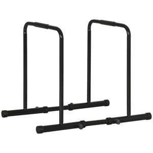 Sportnow Barra per Dip in Acciaio ad Altezza Regolabile con 6 Lunghezze Regolabili, 90-102x65x80-90 cm, Nera