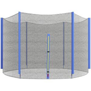 Sportnow Rete di Protezione per Trampolini a 6 Pali con Ingresso con Cerniera, in PE, Ø244x180 cm, Nero e Blu