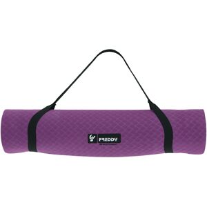 Freddy Materassino per lo yoga in PVC con tracolla Bordeaux-Rosa Donna Unica