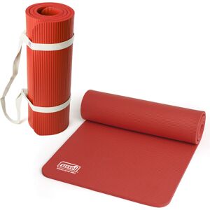 Sissel Kit Borsa o Cinghia + Materassino Pilates Yoga Fitness 1,5 cm Rosso