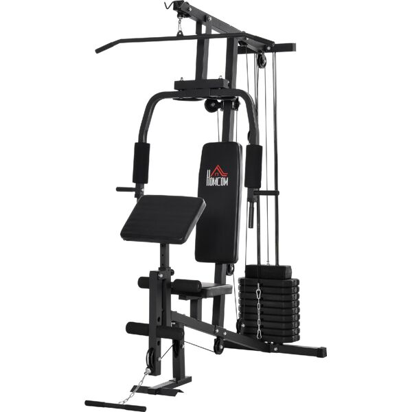 dechome 132 stazione fitness per allenamento a casa e professionale palestra multifunzione in acciaio 148x108x207cm nero