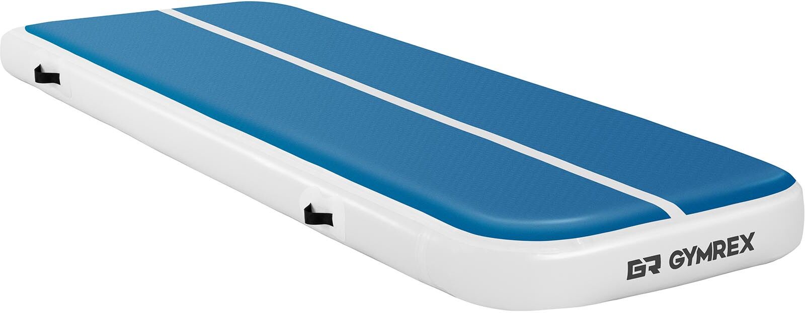 Gymrex Tappeto da ginnastica gonfiabile - Airtrack - 300 x 100 x 20 cm - 150 kg - blu/bianco GR-ATM4