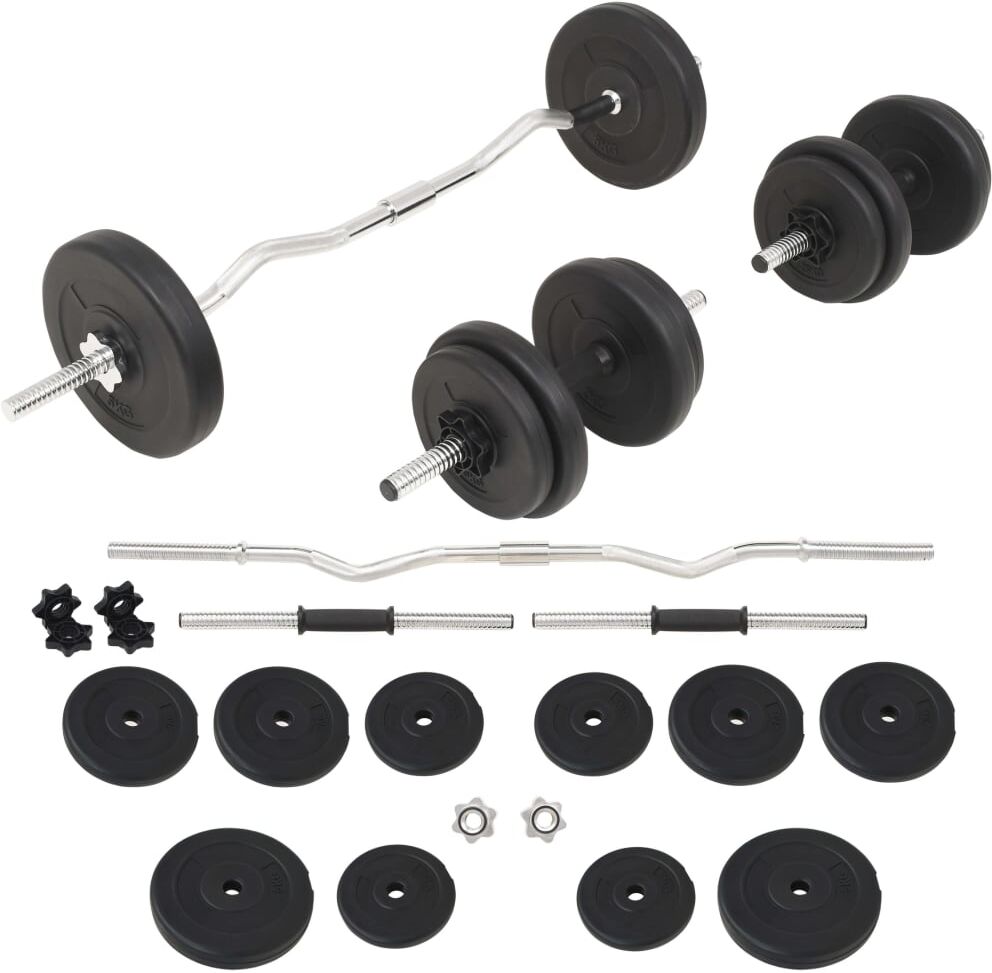 vidaXL Set Bilanciere e Manubri 30 kg