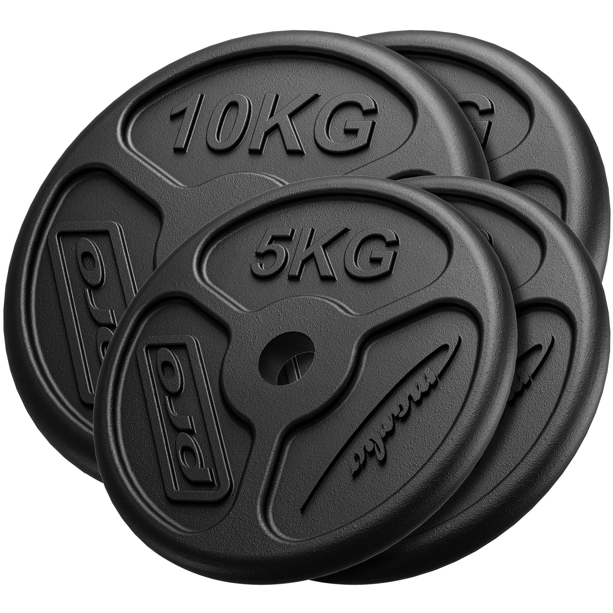 Set di pesi in ghisa SLIM con foro ø31 mm   Set 30 kg / 2 x 10 kg + 2 x 5 kg - Marbo Sport