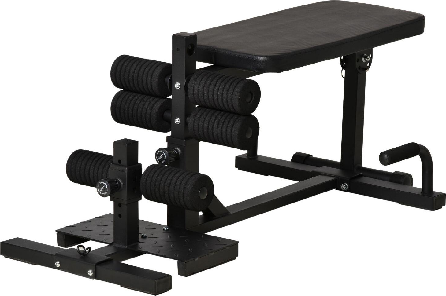 dechome 182bka91 squat machine 3 in 1 con altezza regolabile e panca inclinabile in acciaio 100x58x46cm nero - 182bka91