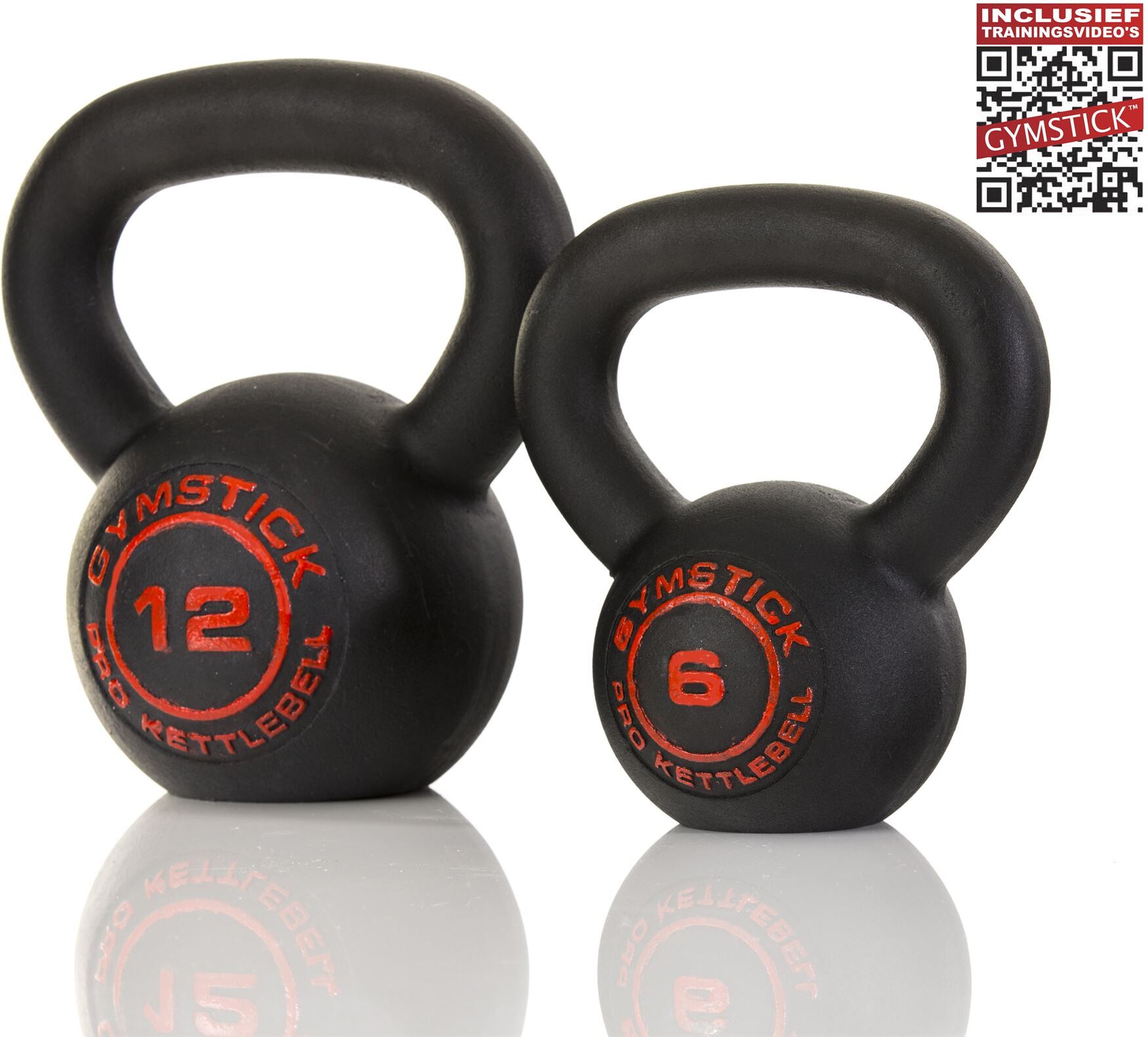 Gymstick Pro Kettlebell - Zwart - Met Online Trainingsvideo's - 24 kg