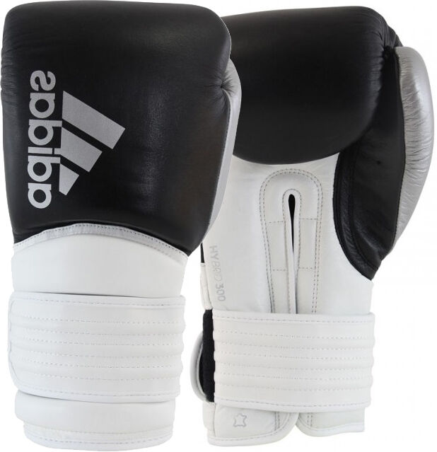 Adidas Hybrid 300 (Kick)Bokshandschoenen - Zwart/Wit/Zilver - 12 oz