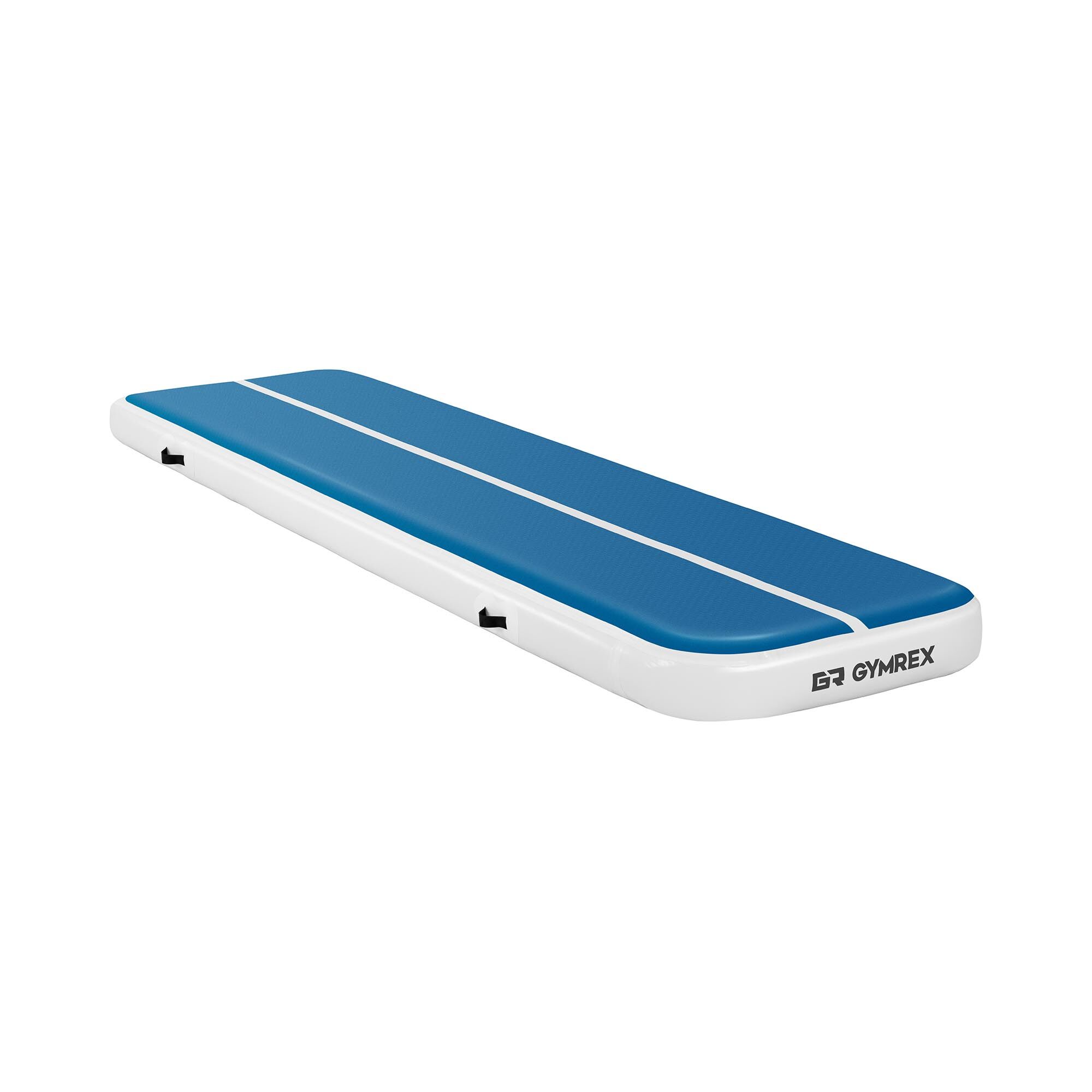 Gymrex Opblaasbare Gymmat - 400 x 100 x 20 cm - 200 kg - blauw / wit GR-ATM5