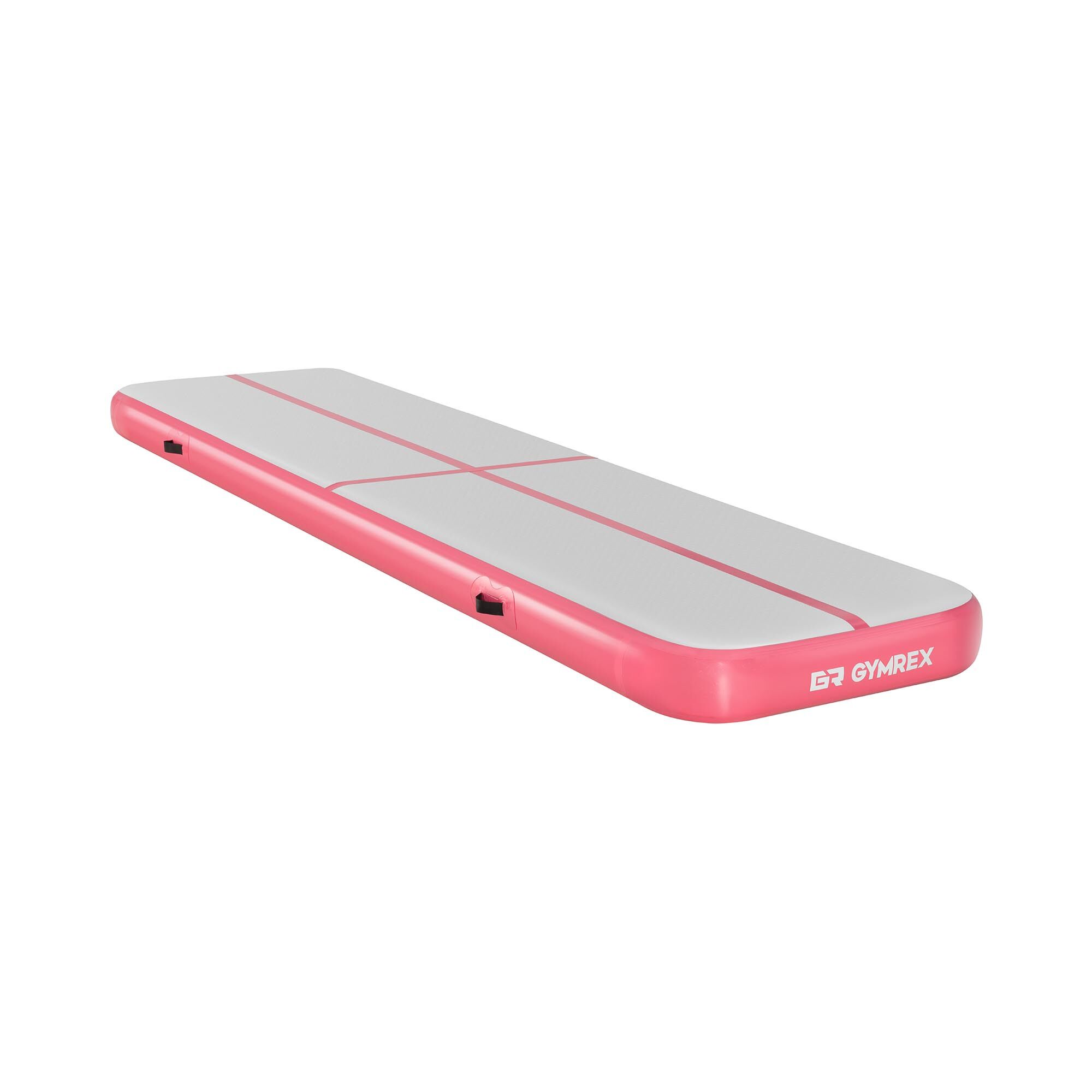 Gymrex Opblaasbare gymnastiekmat - 400 x 100 x 20 cm - 170 kg - grijs/roze GR-ATM16