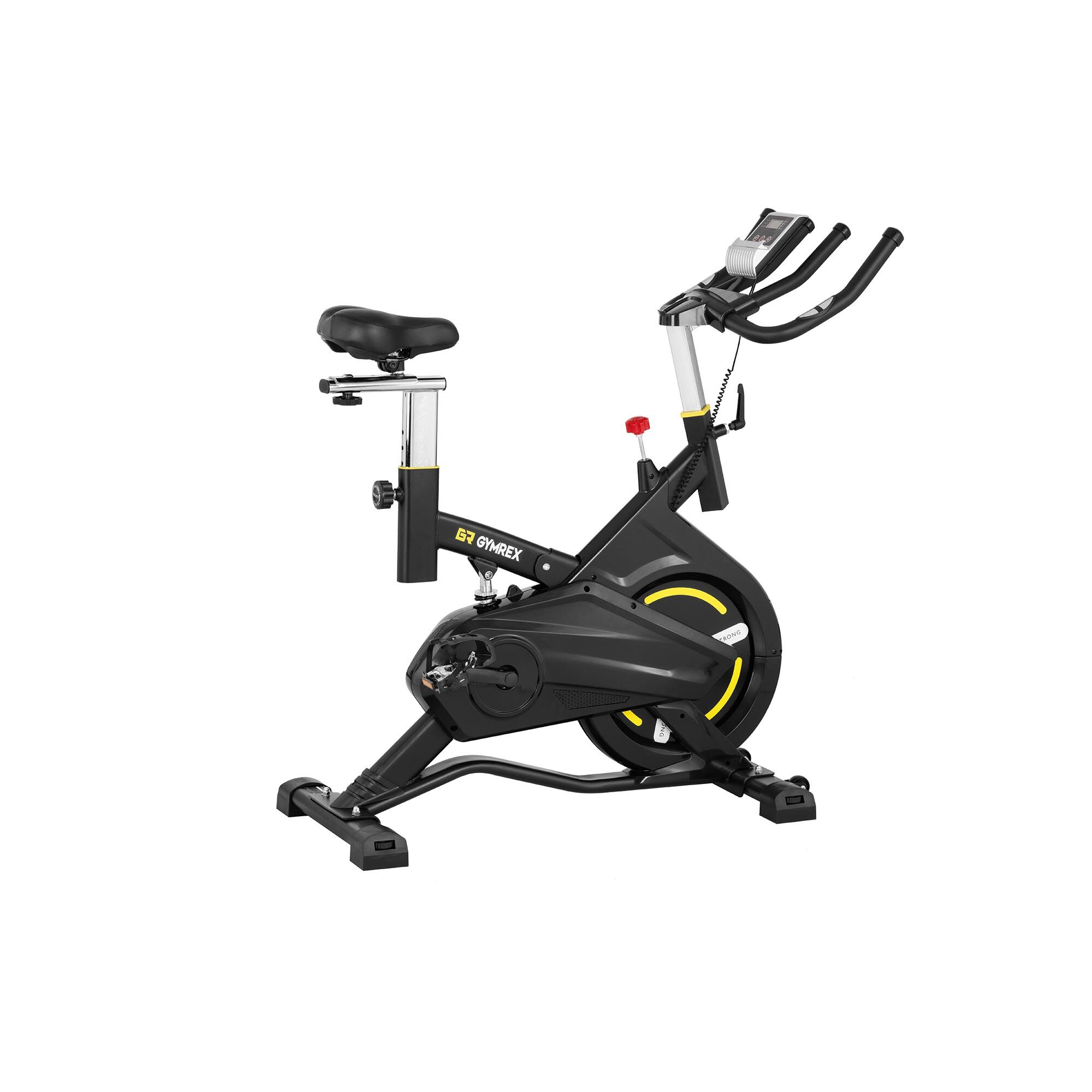 Gymrex Hometrainer - vliegwiel 13 kg - belastbaar tot 100} kg - LCD - met schokabsorptie GR-MG123