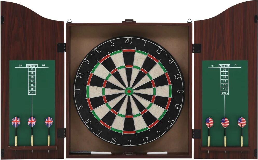 vidaXL Dartbord professioneel met kast en 6 darts sisal