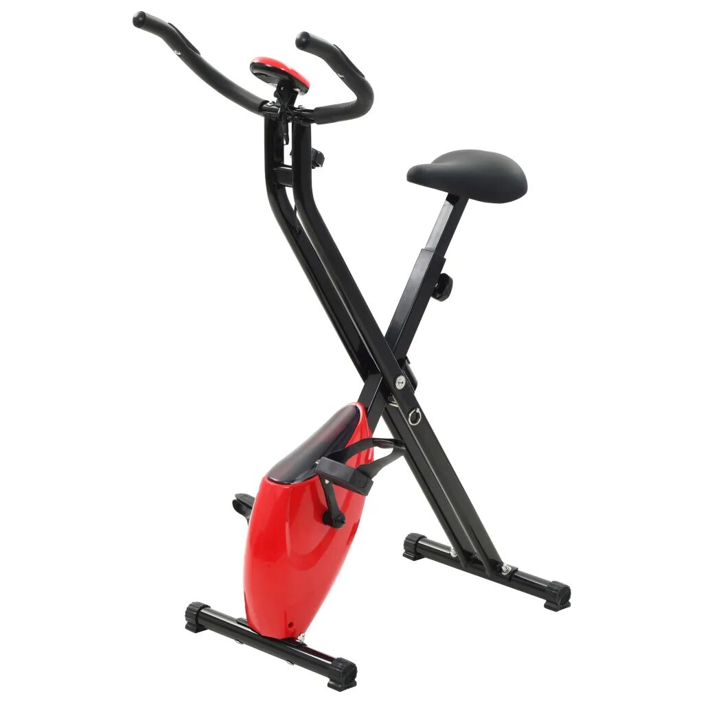 vidaXL Hometrainer X-bike magnetisch met hartslagmeter zwart en rood