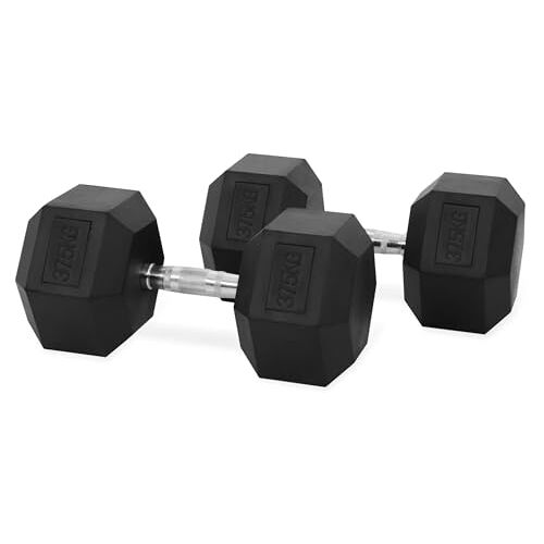 PH FITNESS Hexa Dumbbell Set 35KG 2 STUKS Kwalitatieve Hexagon Dumbbells Gewichten voor en Krachttraining en CrossFit Hexa Dumbells (35, Kilogram)