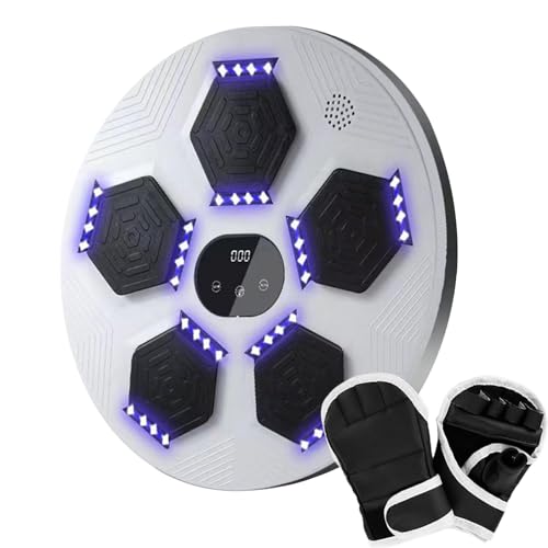 AUFY Muziekboksmachine, boksmachine met verlichting, bokser ponsmachine,Verstelbare snelheid bokspad, boksen doel voor thuistraining, boxer voor indoor training