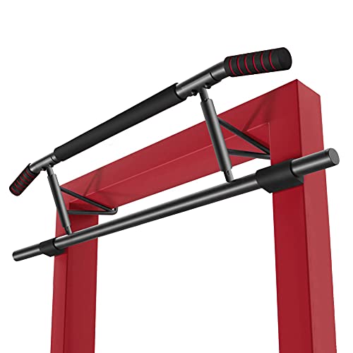AYNEFY Optrekstang staal zonder schroeven optrekstang deur met gebogen handgreep fitness optrekstang voor thuis gym oefening 100 x 26 x 34 cm belasting 150 kg