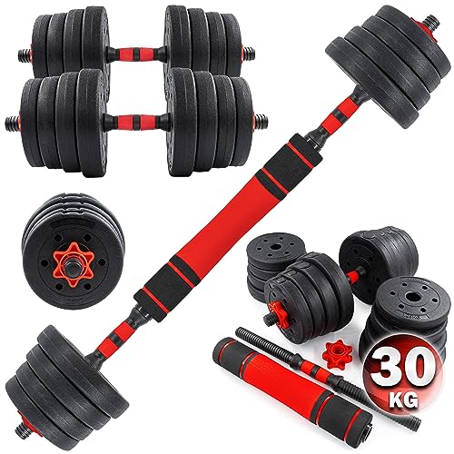 C.P. Sports C.P.Sports 2in1 Dumbbell & Barbell Set 30kg / 40kg   Gewicht Schijven Gewichten Dumbbell Bars   Verstelbare Dumbbells Dumbbell Set voor Krachttraining, Fitness, Home Gym