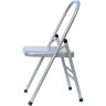 Huatang Store Metalen yogastoel, yogastoel zonder rug, stalen zitvlak, yoga-assistentiestoel, Iyengar yogastoel, zilver,seat height 45cm