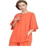 Cuiynice Vechtsport Kung Fu Zen Meditatie Uniform, Dames Tai Chi Pak Katoen en Linnen Kung Fu Uniformen Art Wing Chun Shaolin Kung Fu Tai Chi Uniform Kleding, Wit-Medium (Rood XL) (Oranje XL)