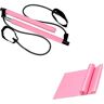 Oikabio Pilates Bar Kit met Weerstandsbanden Voetlus Yoga Pilates Oefenstok voor Thuis Gym Workout Pilates Roze