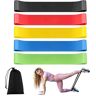 Nodcows 5 stuks fitnessbanden, weerstandsbanden met 6 niveaus, 100% natuurlijke latex, fitnessband, fitnessband, terrabanden, weerstandsbanden, elastische band, sport voor crossfit, yoga en pilates (5