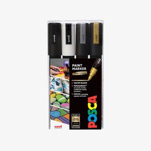 Posca Pc-5m Medium, Mono/metallic 4-Pakk