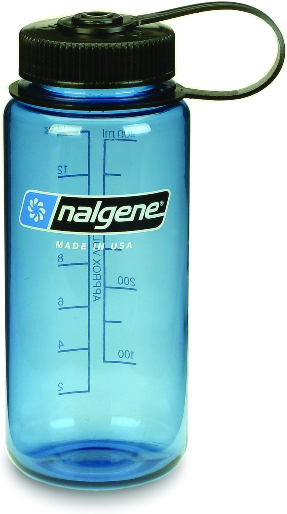 Nalgene 0,5 liter Wide Mouth drikkeflaske Slate Blue: Blå med sort kork 2021