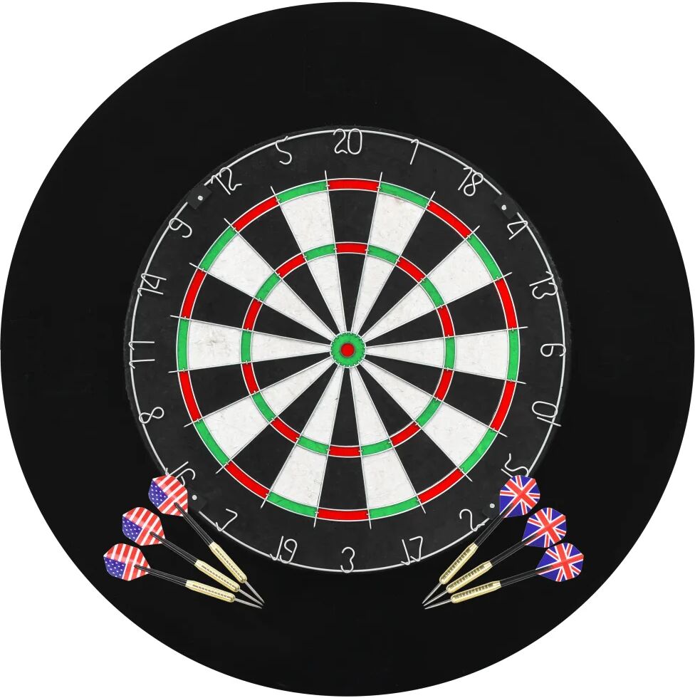 vidaXL Profesjonell dartskive sisal med 6 darts og beskyttelsesring