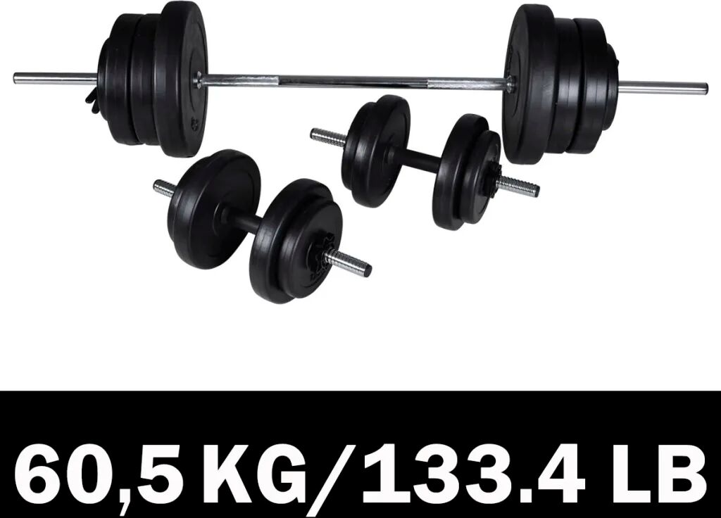 vidaXL Vektstang- og manualsett 60,5kg