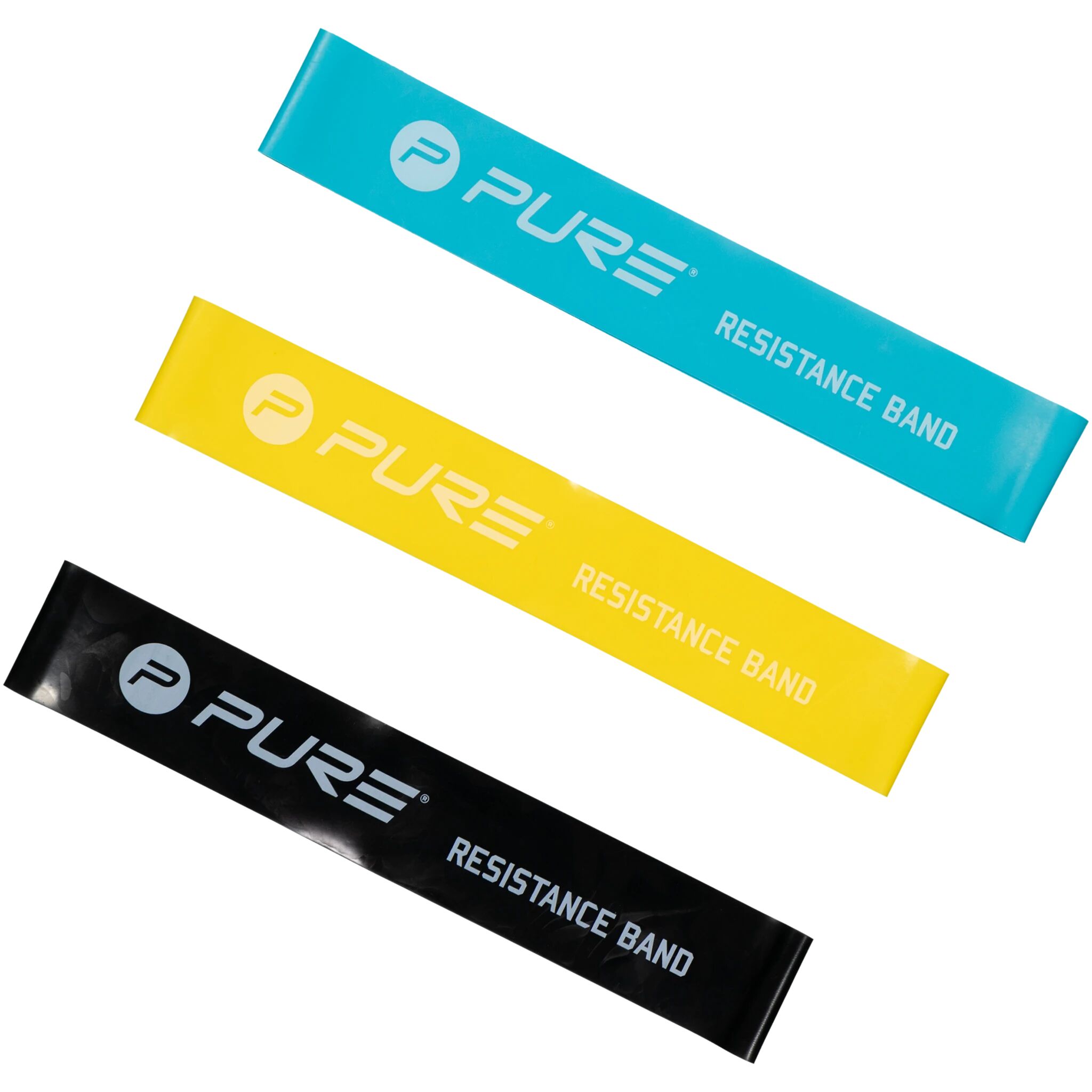 Pure2Improve Body Shaper Bands Set of 3, treningsstrikk STD Blue/Black/Yellow