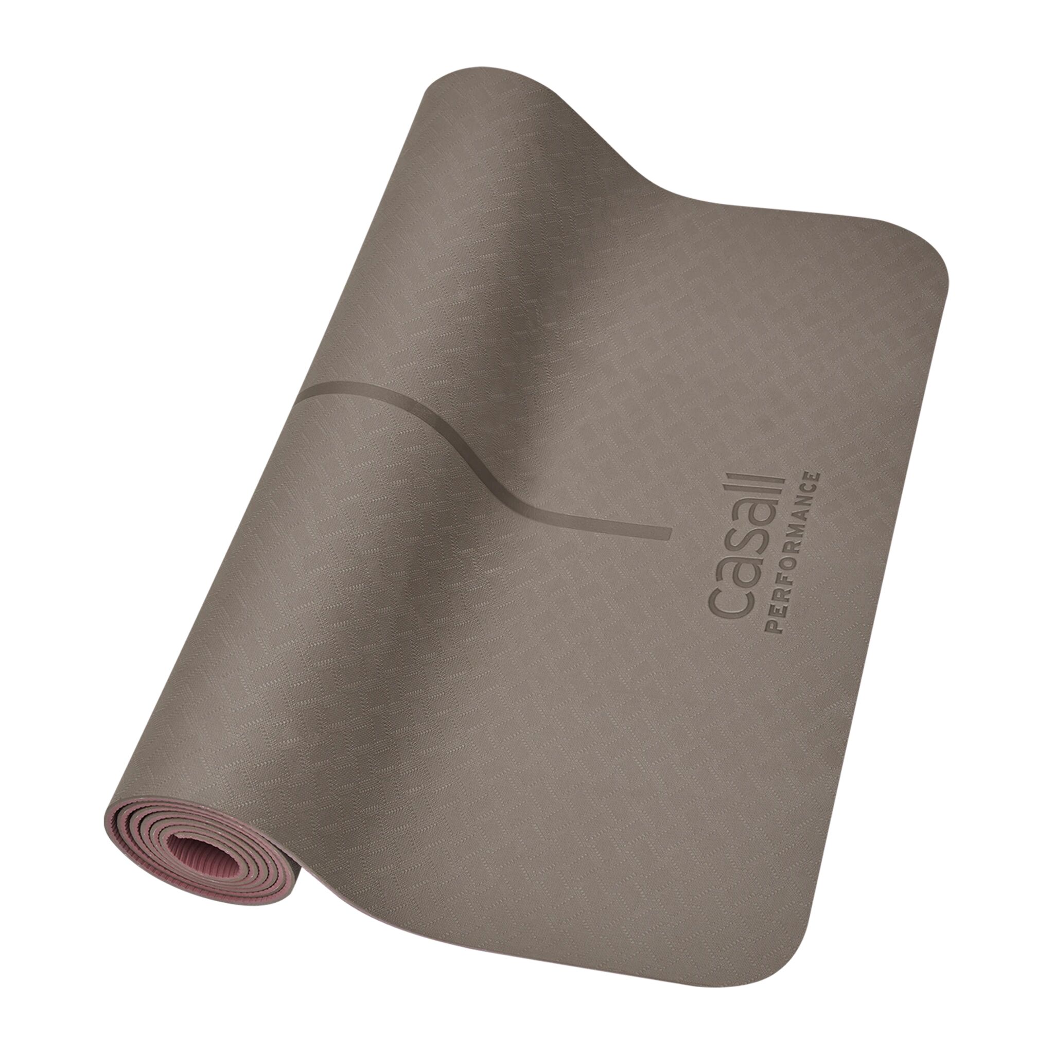 Casall PRF Yoga mat Cushion 4 mm, yogamatte 4mm Taupe Grey/pink