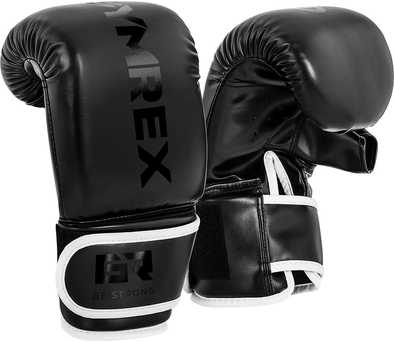 Gymrex Luvas de boxe para treino em saco - 12 oz - preto GR-BG 12PB