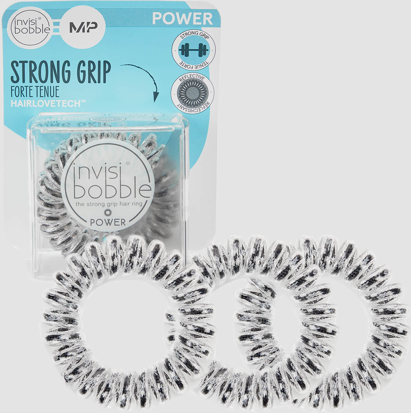 MP X Invisibobble® Power Reflective - Preto - CONJ. DE 3