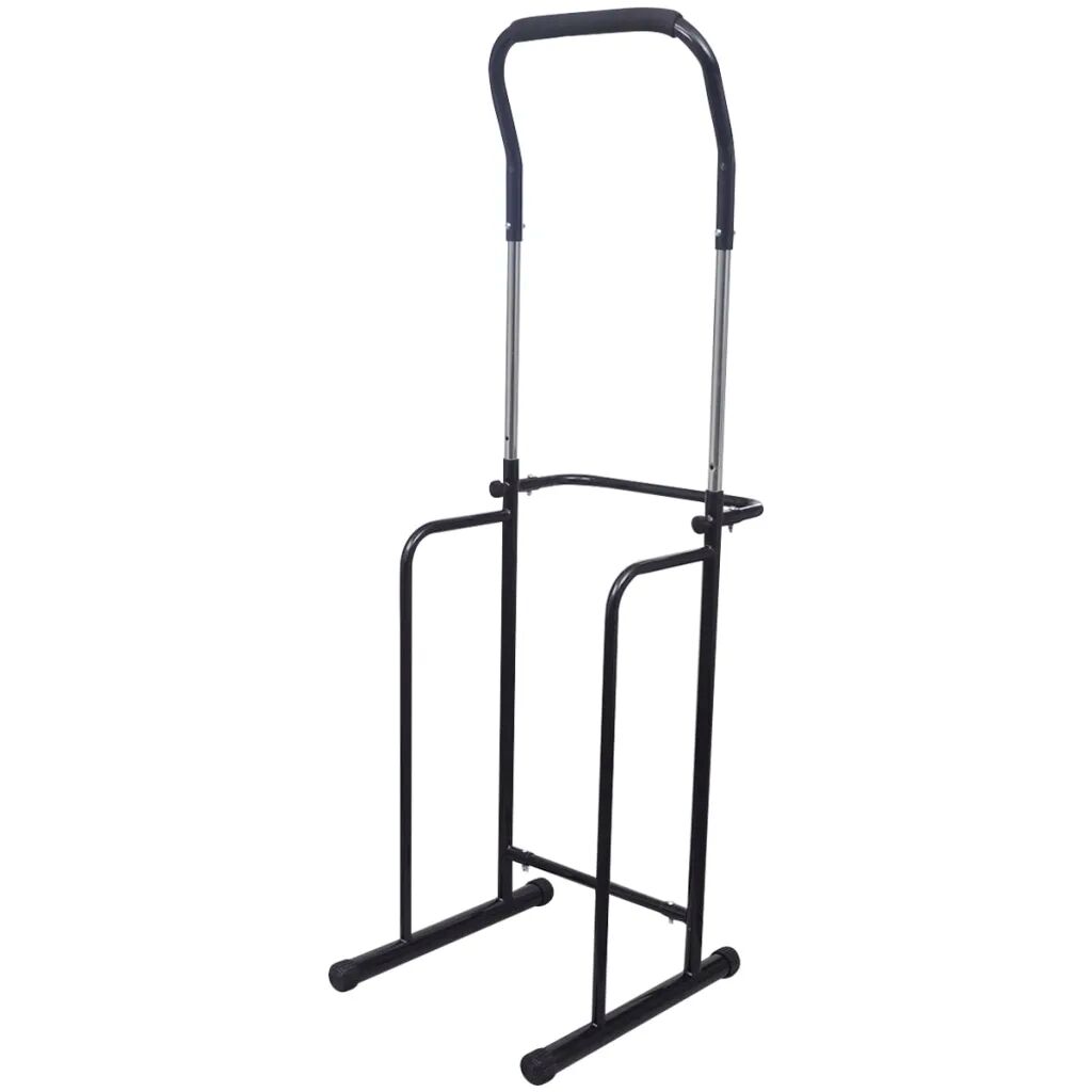 vidaXL Barra ajustável para pull-ups, 175-224 cm, preta