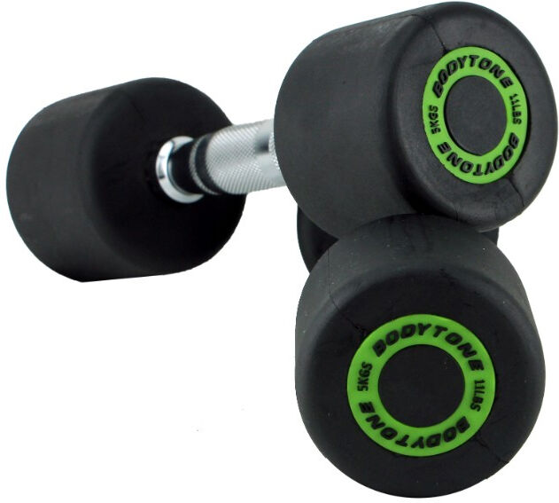 Jogo de Mancuernas de Borracha Bodytone: Peso desde 2,5 kg - 30 Kg (12 pares)