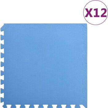 Vidaxl Tapete Puzzle Espuma de EVA Azul (12 peças - 4,32 m²)