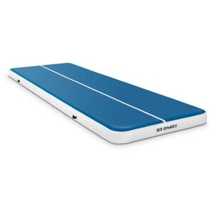 Gymrex Uppblåsbar gymnastikmatta - Airtrack - 600 x 200 x 20 cm - blå och vit