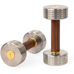 Kenko - Stainless Steel Dumbbells 5kg - Walnut - Träfärgad - Träningsredskap