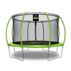 Moxie 12 FT Pumpkin-Shaped Outdoor Trampoline with Enclosure Set and with Safety Net, Mat, Pat green 8.53 H x 111.6 W x 111.6 D cm