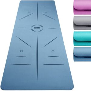 Core Balance - tpe Yoga Alignment Mat - Blue - Blue