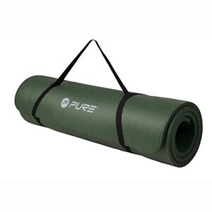 Pure2Improve - Non-Slip NBR Exercise Mat for Yoga, Exercise, Pilates, Gymnastics - With Carry Straps, kahiki green, medium (180x80x1.5cm)