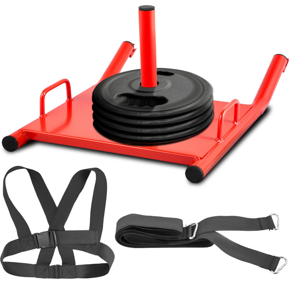 VEVOR Sports Exercise Fitness Weight Resistance Training Aid Speed Sled With Har