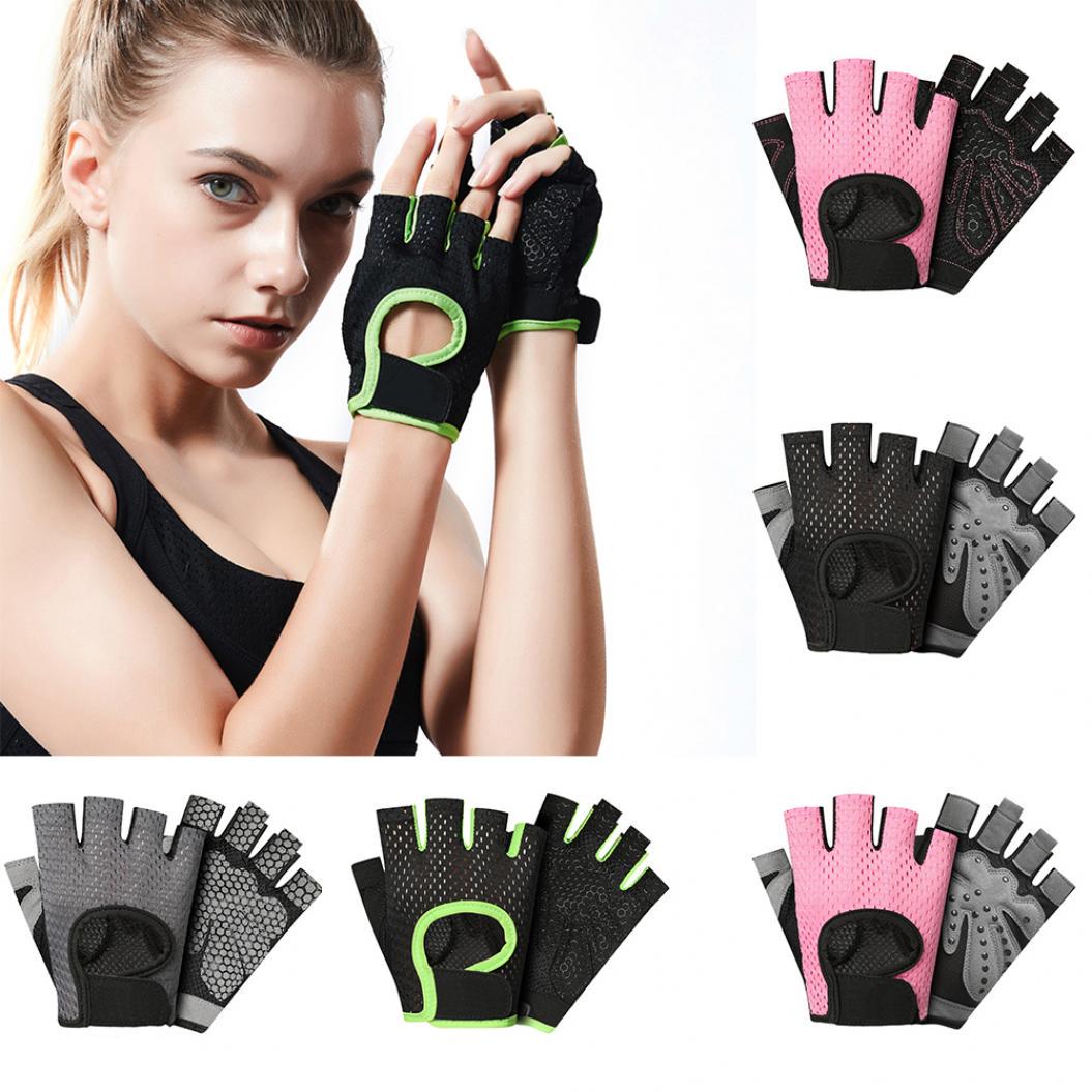 MUQZI Men Women Sports Gym Fitness Workout Weightlifting Half Finger Anti-skid Gloves